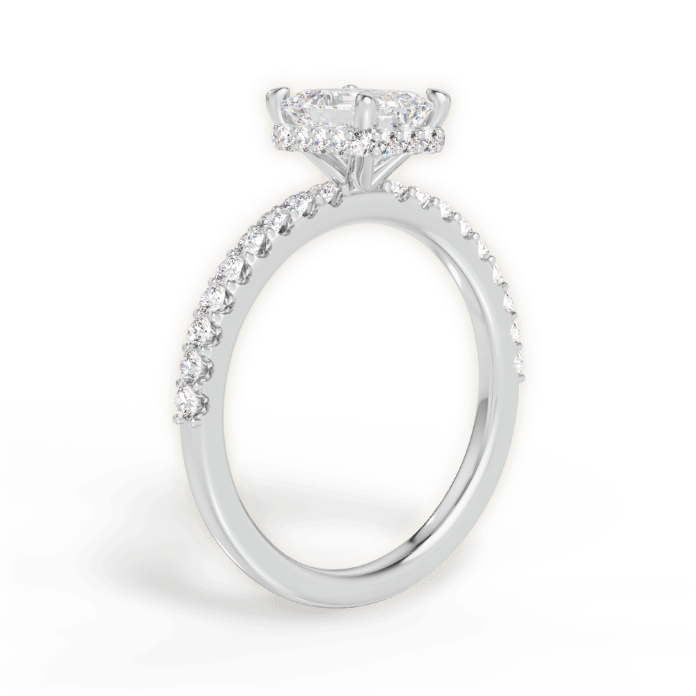 14kt White Gold/18kt White Gold/Platinum/emerald/front
