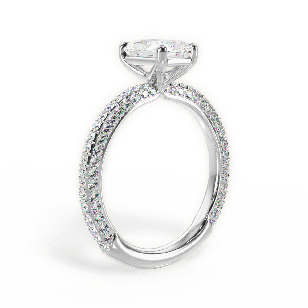 14kt White Gold/18kt White Gold/Platinum/radiant/front