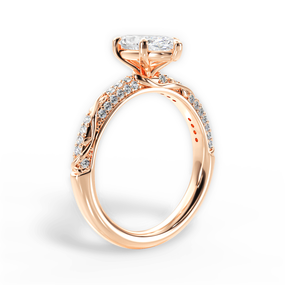 14kt Rose Gold/18kt Rose Gold/marquise/front
