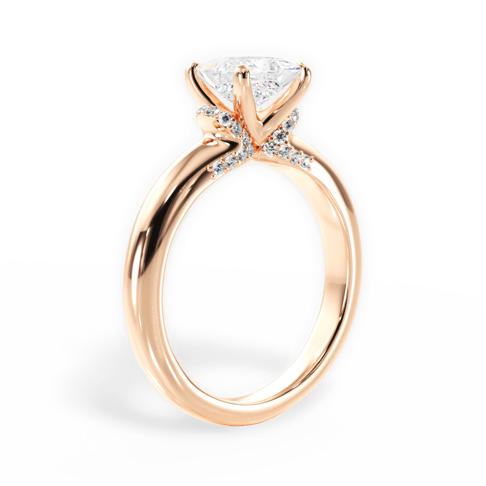 14kt Rose Gold/18kt Rose Gold/princess/front