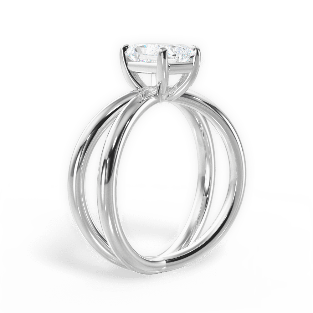 14kt White Gold/18kt White Gold/Platinum/radiant/front