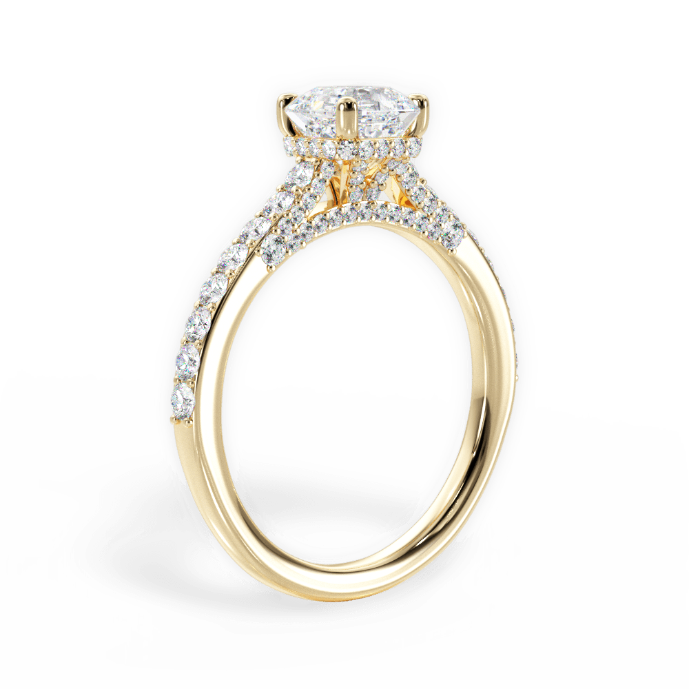 14kt Yellow Gold/18kt Yellow Gold/asscher/front