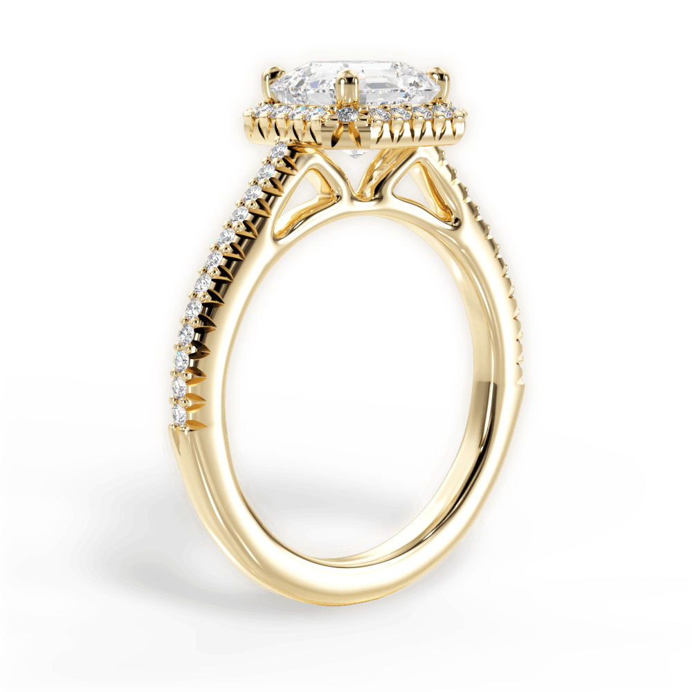 14kt Yellow Gold/18kt Yellow Gold/asscher/front