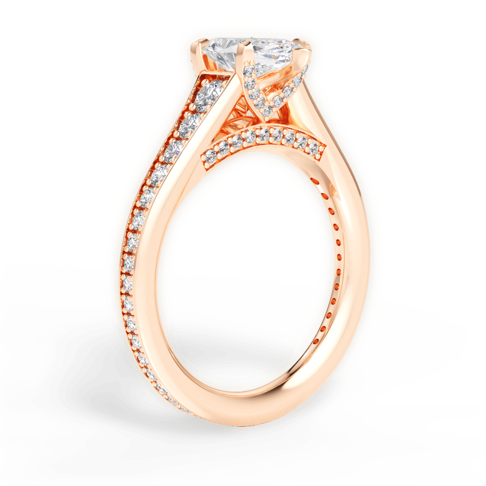 14kt Rose Gold/18kt Rose Gold/marquise/front