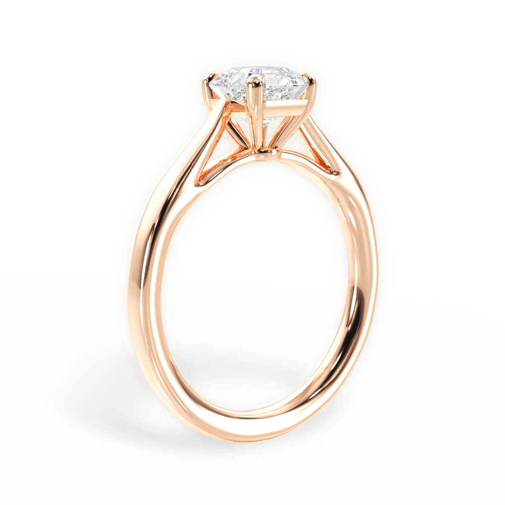 14kt Rose Gold/18kt Rose Gold/asscher/front