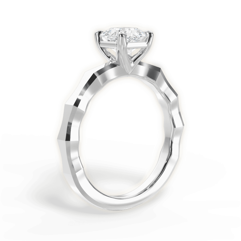 14kt White Gold/18kt White Gold/Platinum/asscher/front