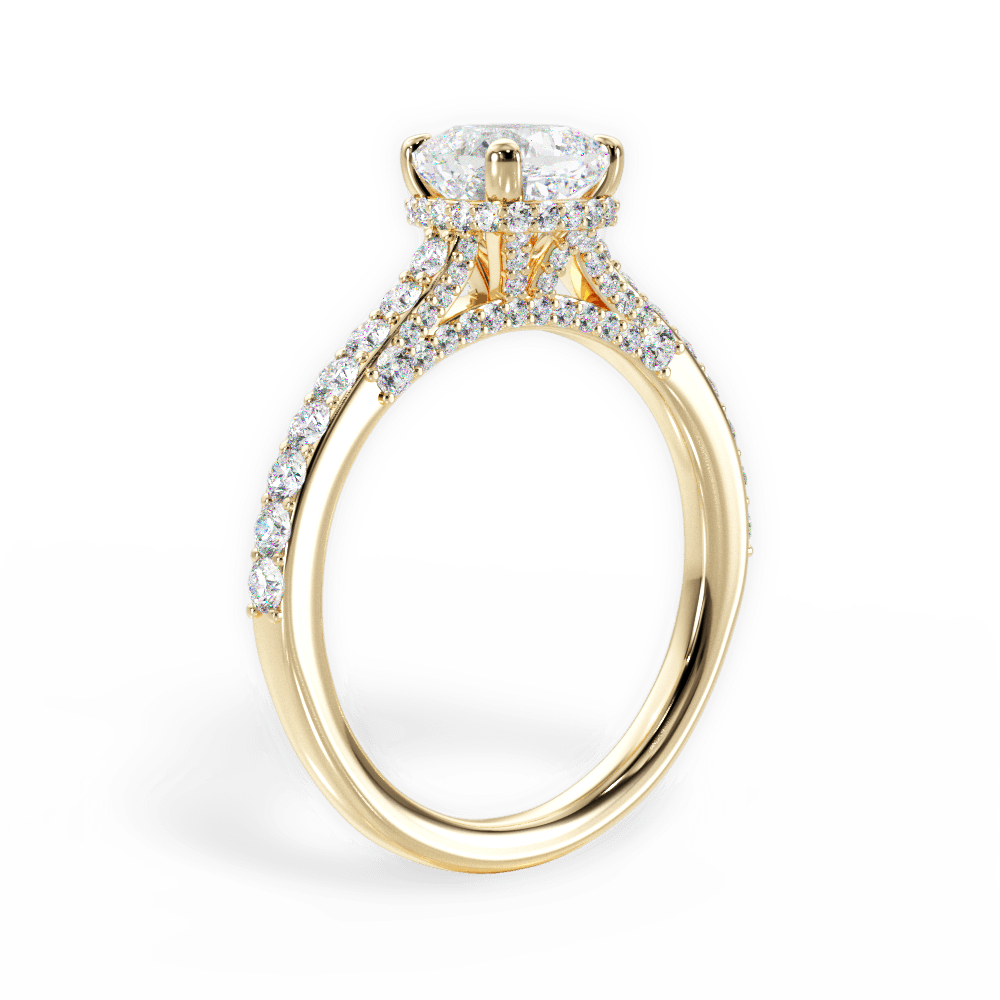 14kt Yellow Gold/18kt Yellow Gold/cushion/front