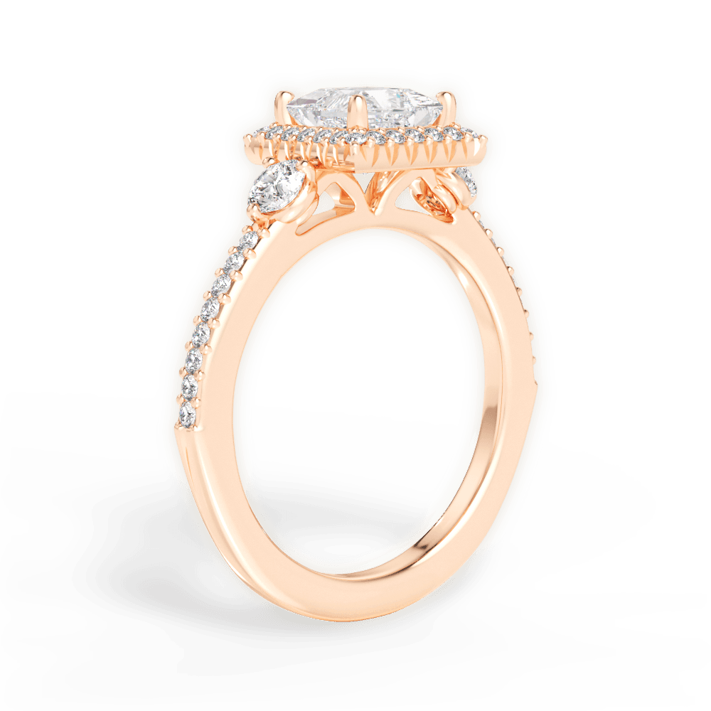 14kt Rose Gold/18kt Rose Gold/princess/front