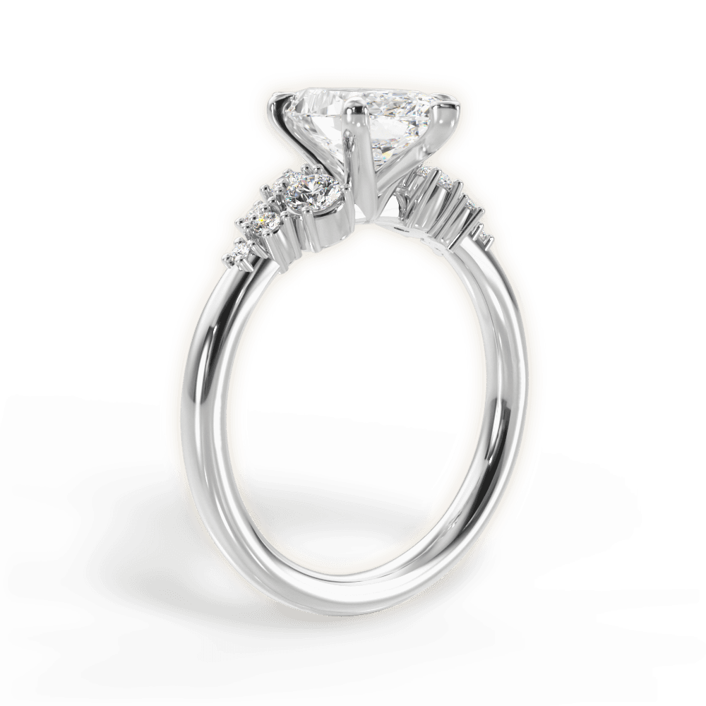 14kt White Gold/18kt White Gold/Platinum/marquise/front