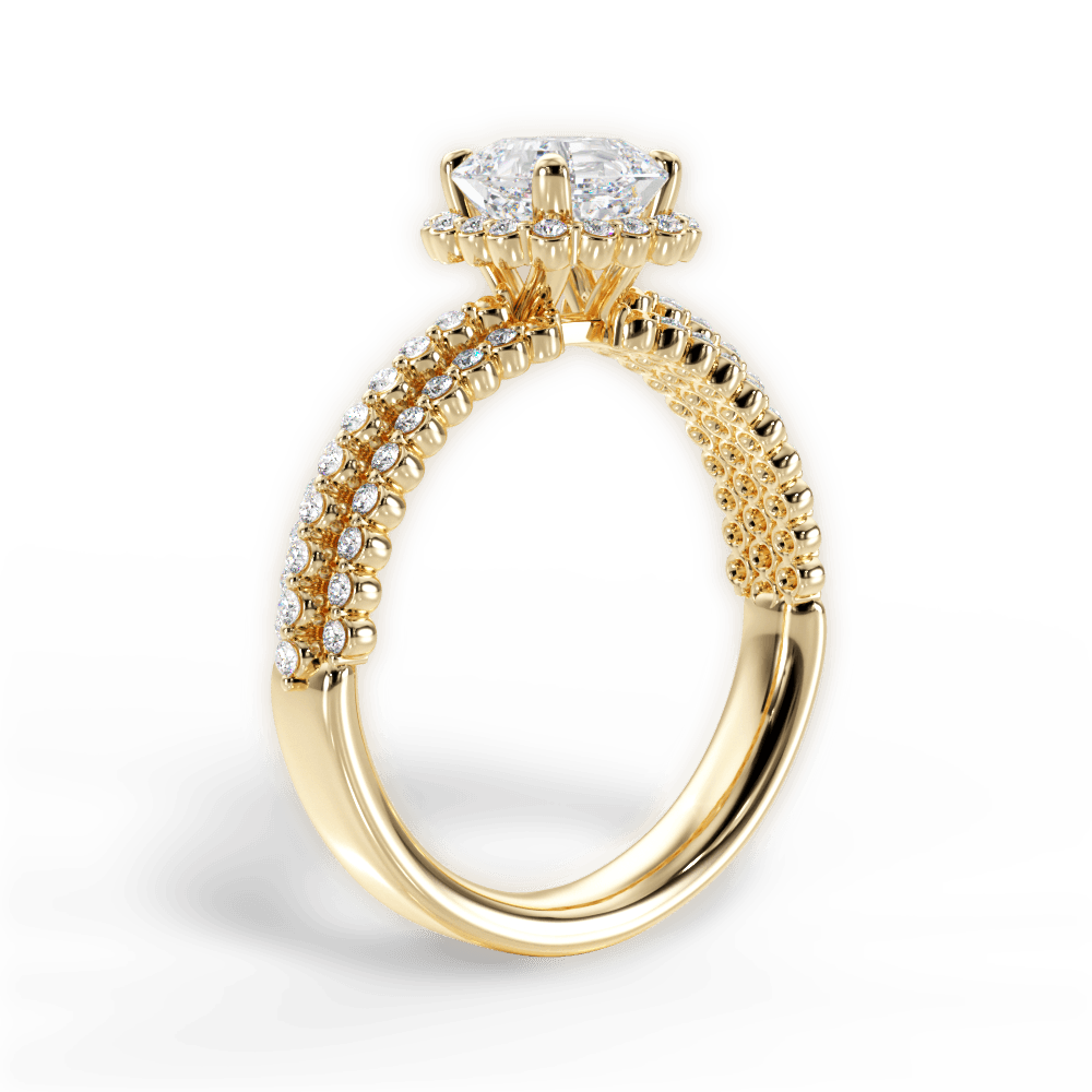 14kt Yellow Gold/18kt Yellow Gold/asscher/front