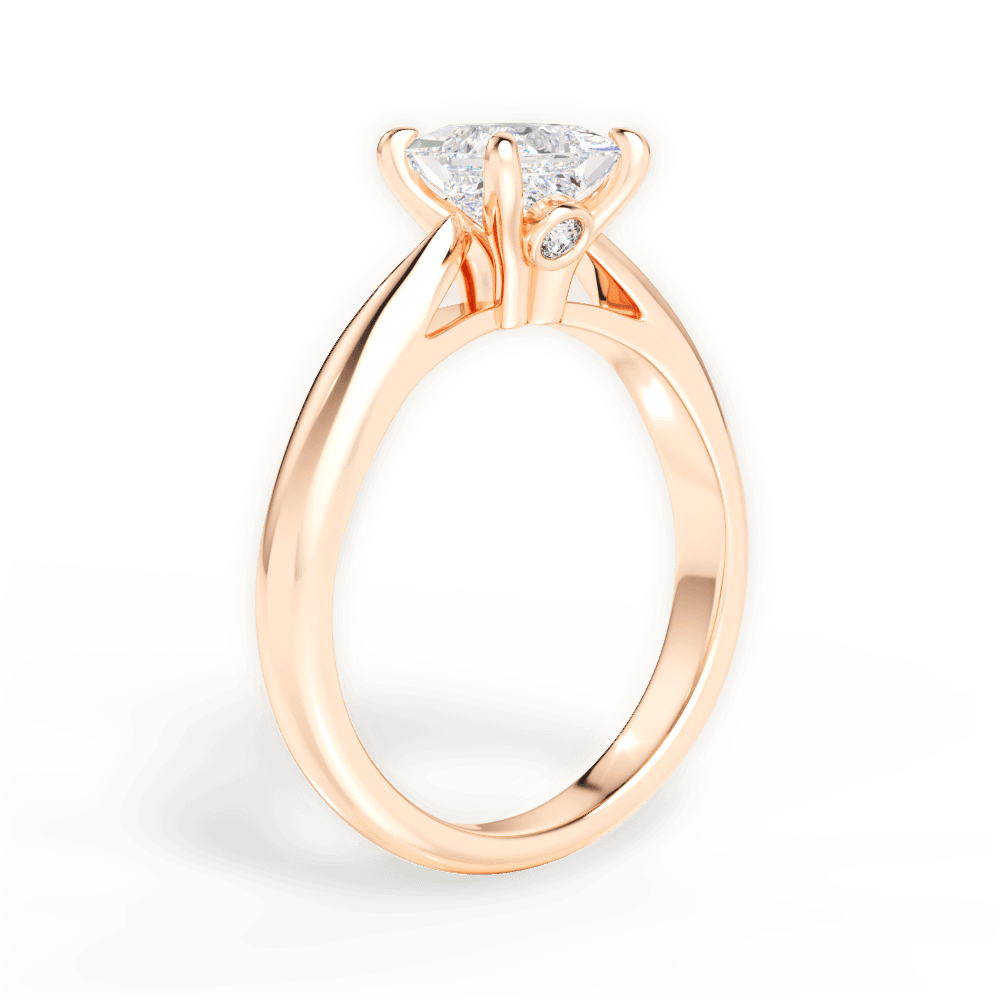 14kt Rose Gold/18kt Rose Gold/princess/front
