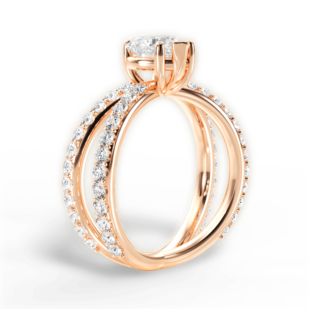 14kt Rose Gold/18kt Rose Gold/heart/front
