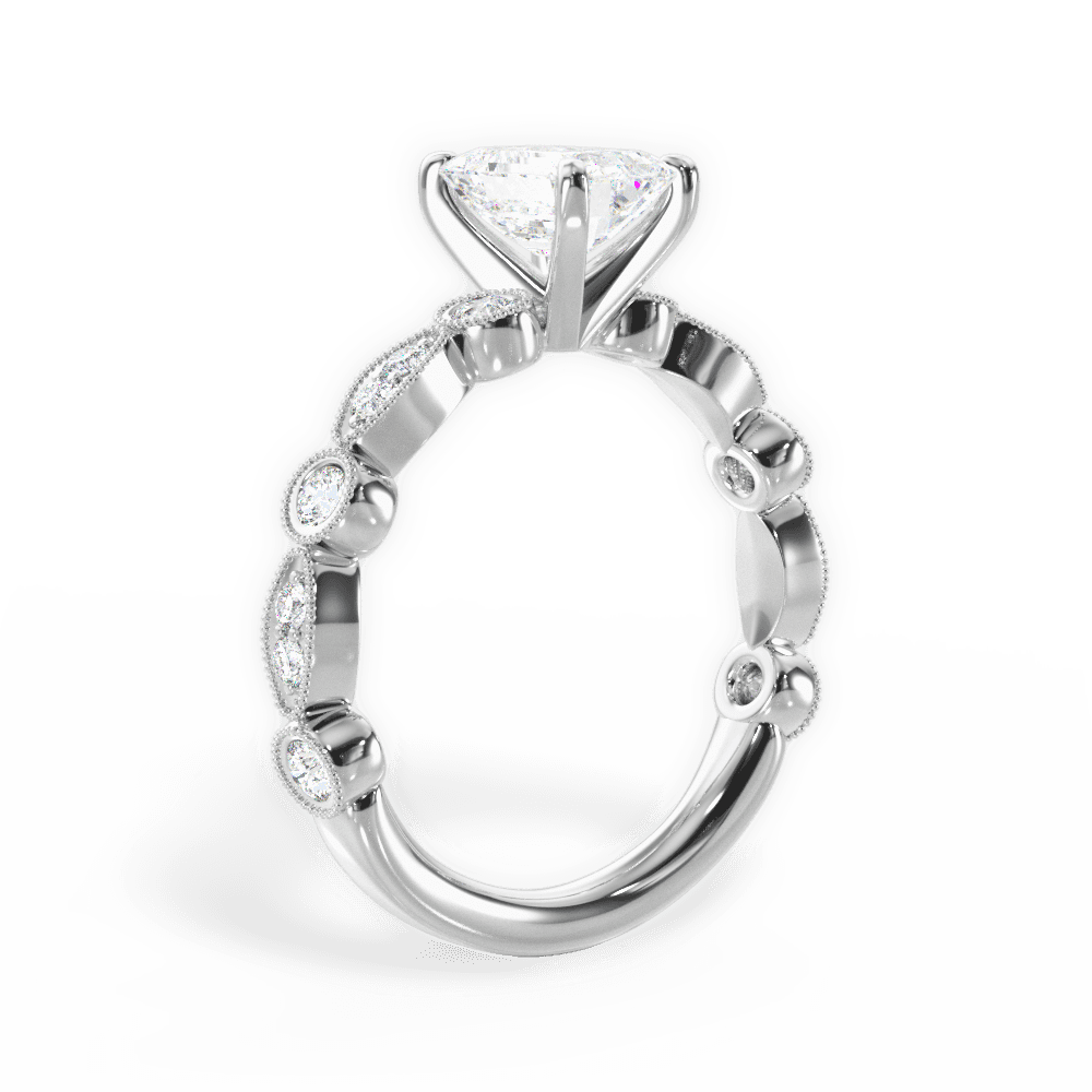 14kt White Gold/18kt White Gold/Platinum/emerald/front