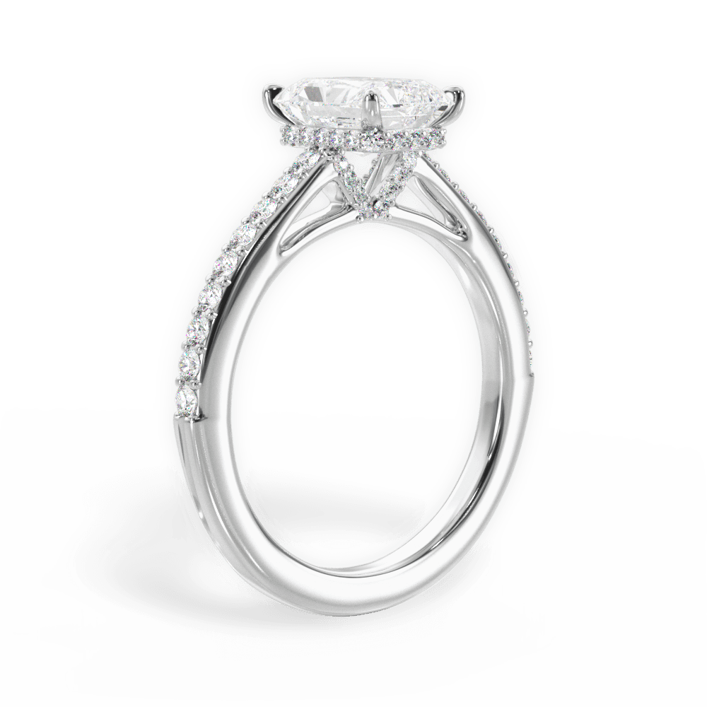 14kt White Gold/18kt White Gold/Platinum/radiant/front