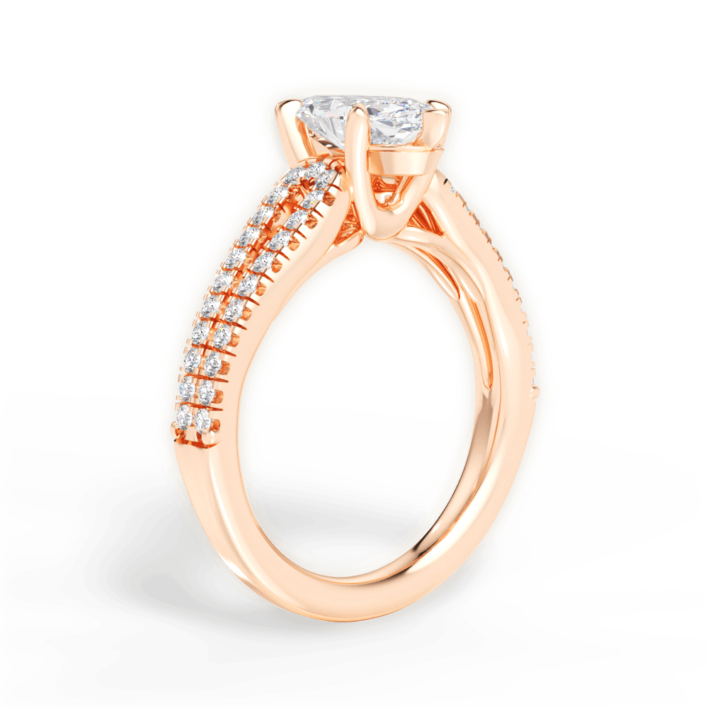 14kt Rose Gold/18kt Rose Gold/marquise/front