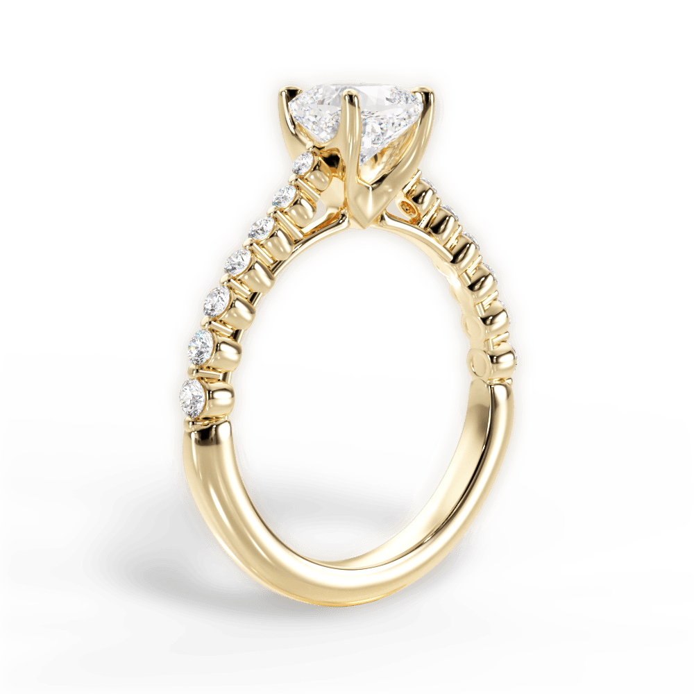 14kt Yellow Gold/18kt Yellow Gold/cushion/front