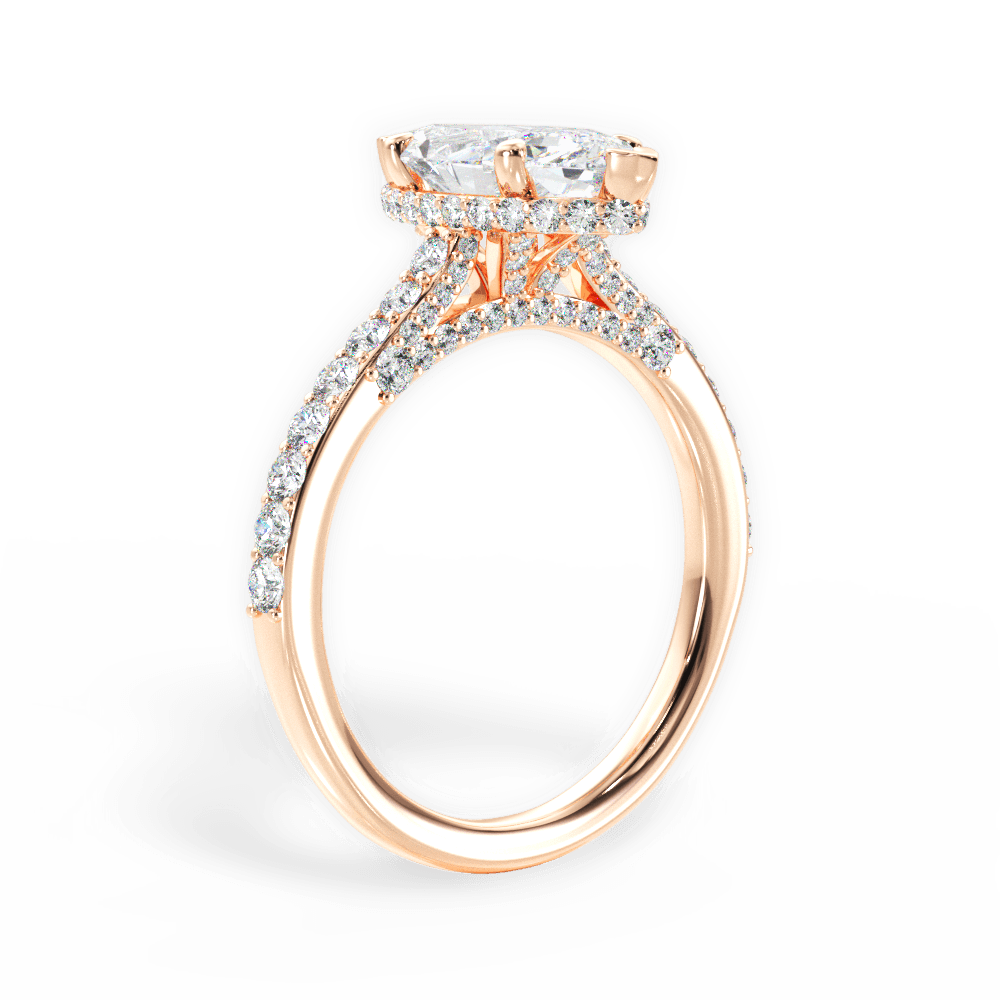 14kt Rose Gold/18kt Rose Gold/marquise/front