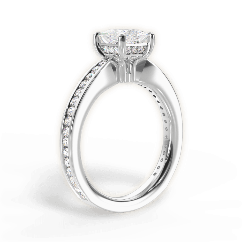14kt White Gold/18kt White Gold/Platinum/princess/front