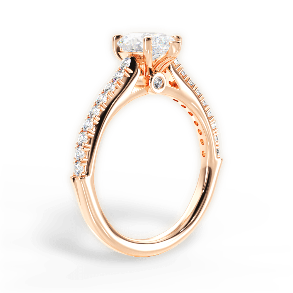 14kt Rose Gold/18kt Rose Gold/pear/front