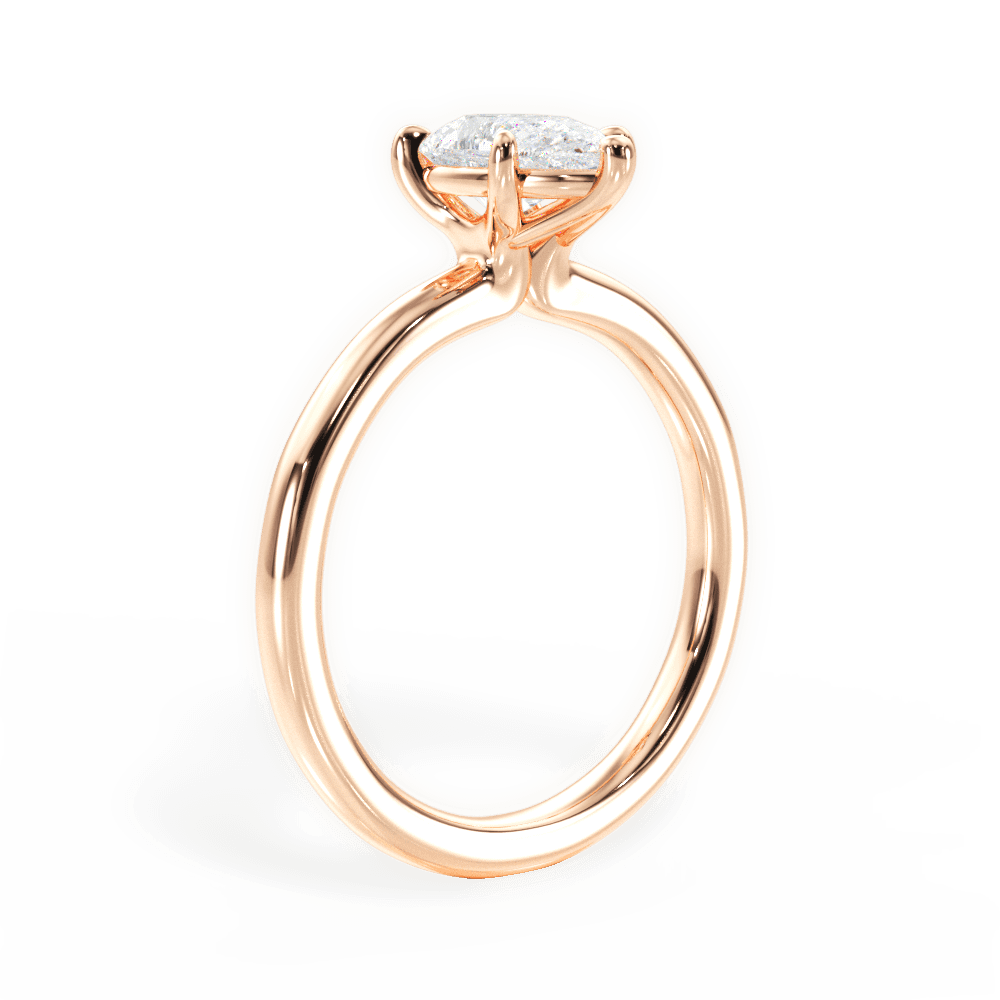 14kt Rose Gold/18kt Rose Gold/pear/front