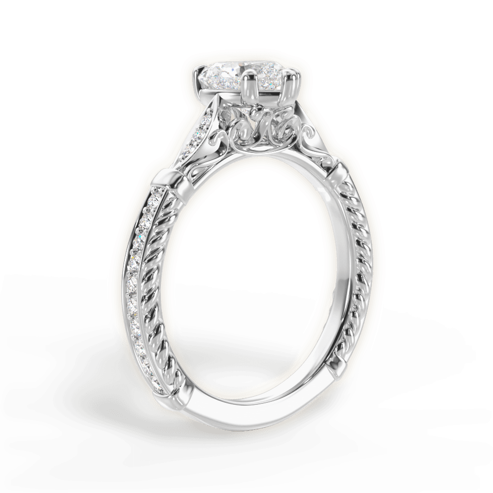 14kt White Gold/18kt White Gold/Platinum/heart/front