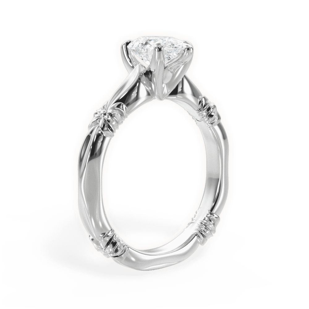14kt White Gold/18kt White Gold/Platinum/pear/front