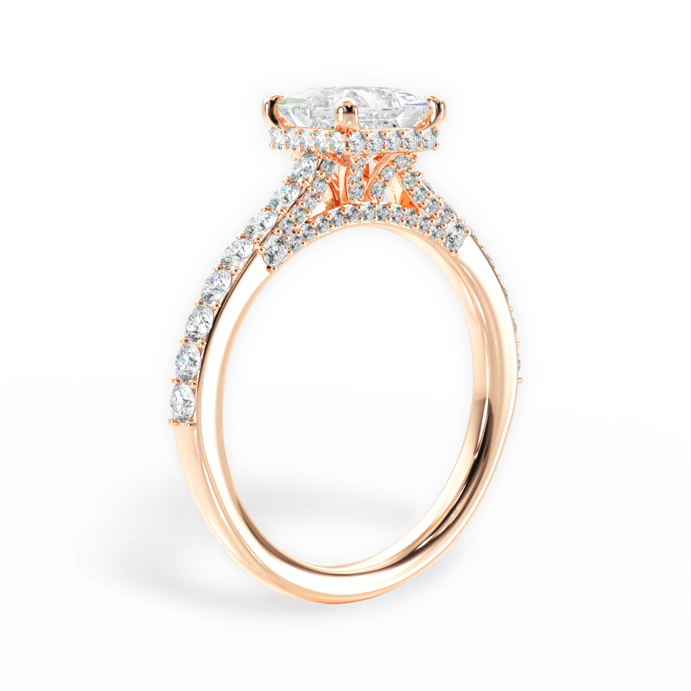 14kt Rose Gold/18kt Rose Gold/princess/front