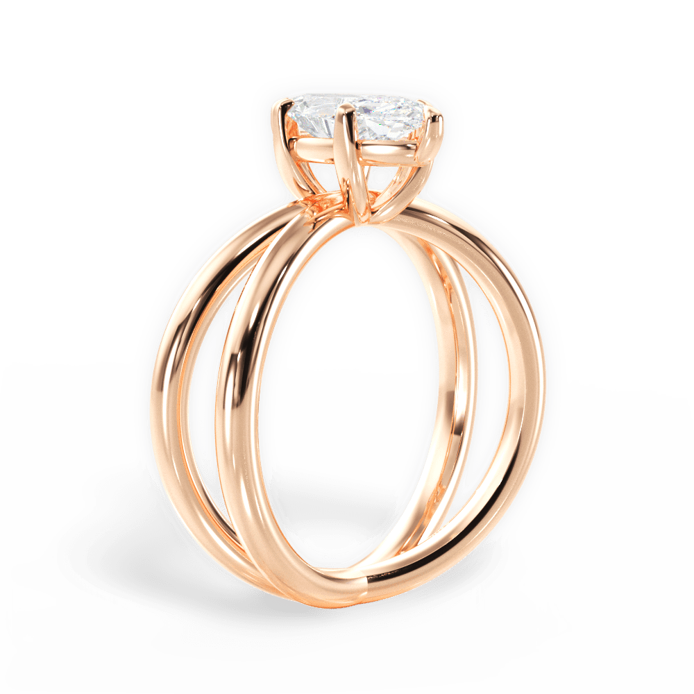 14kt Rose Gold/18kt Rose Gold/marquise/front