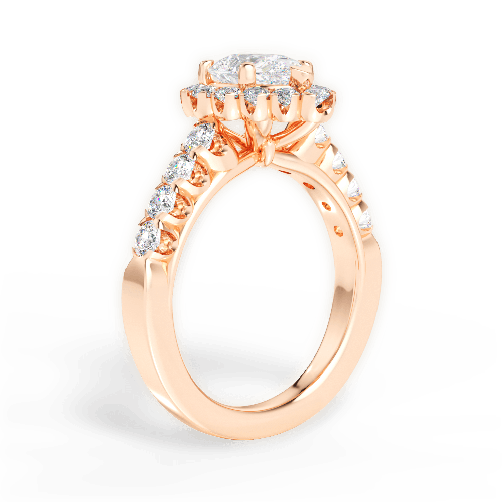 14kt Rose Gold/18kt Rose Gold/pear/front