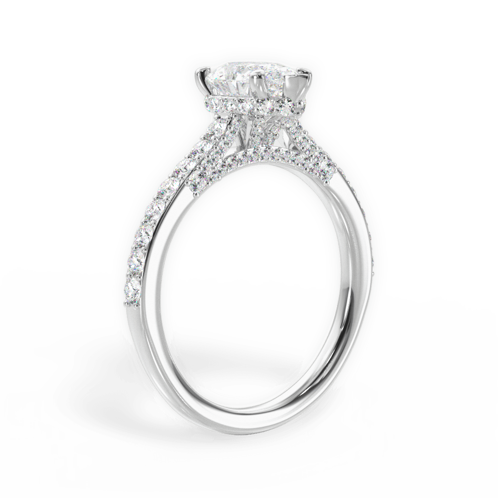 14kt White Gold/18kt White Gold/Platinum/pear/front