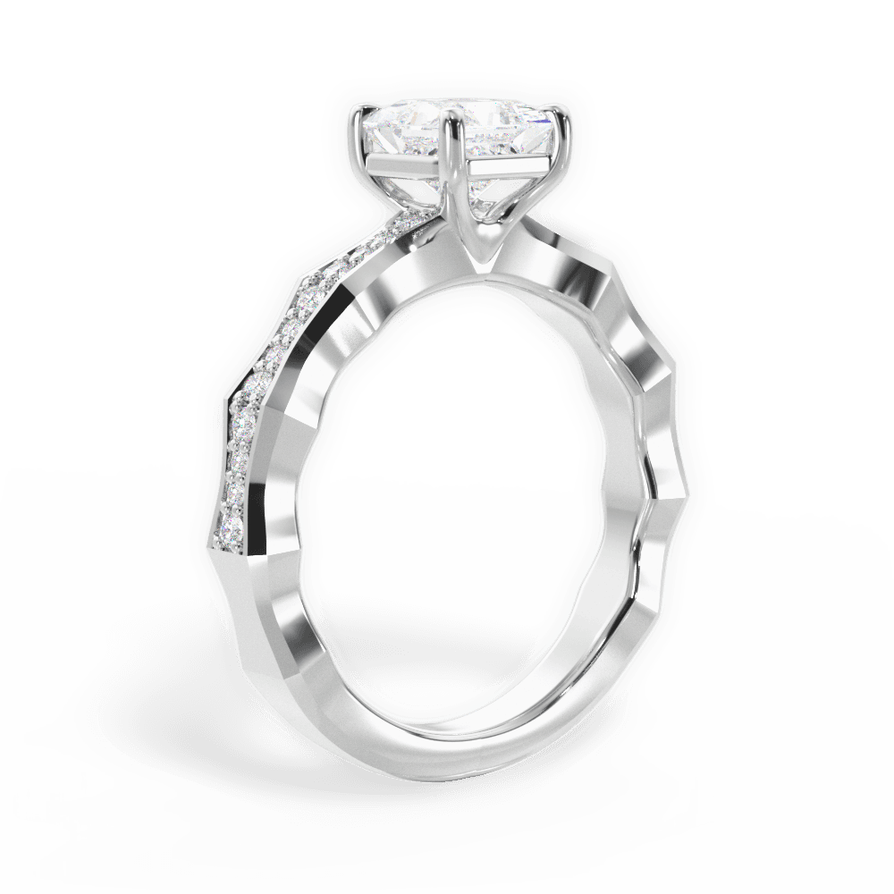 14kt White Gold/18kt White Gold/Platinum/princess/front