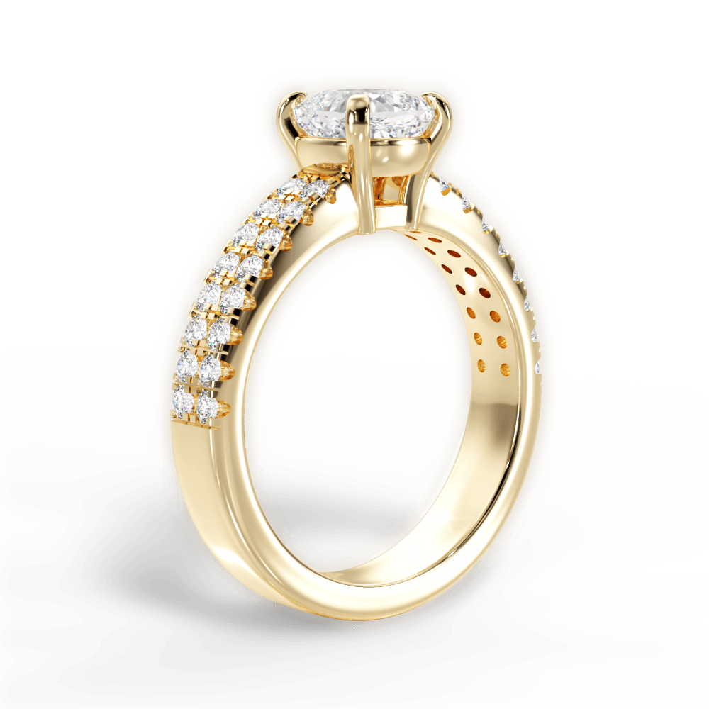 14kt Yellow Gold/18kt Yellow Gold/cushion/front