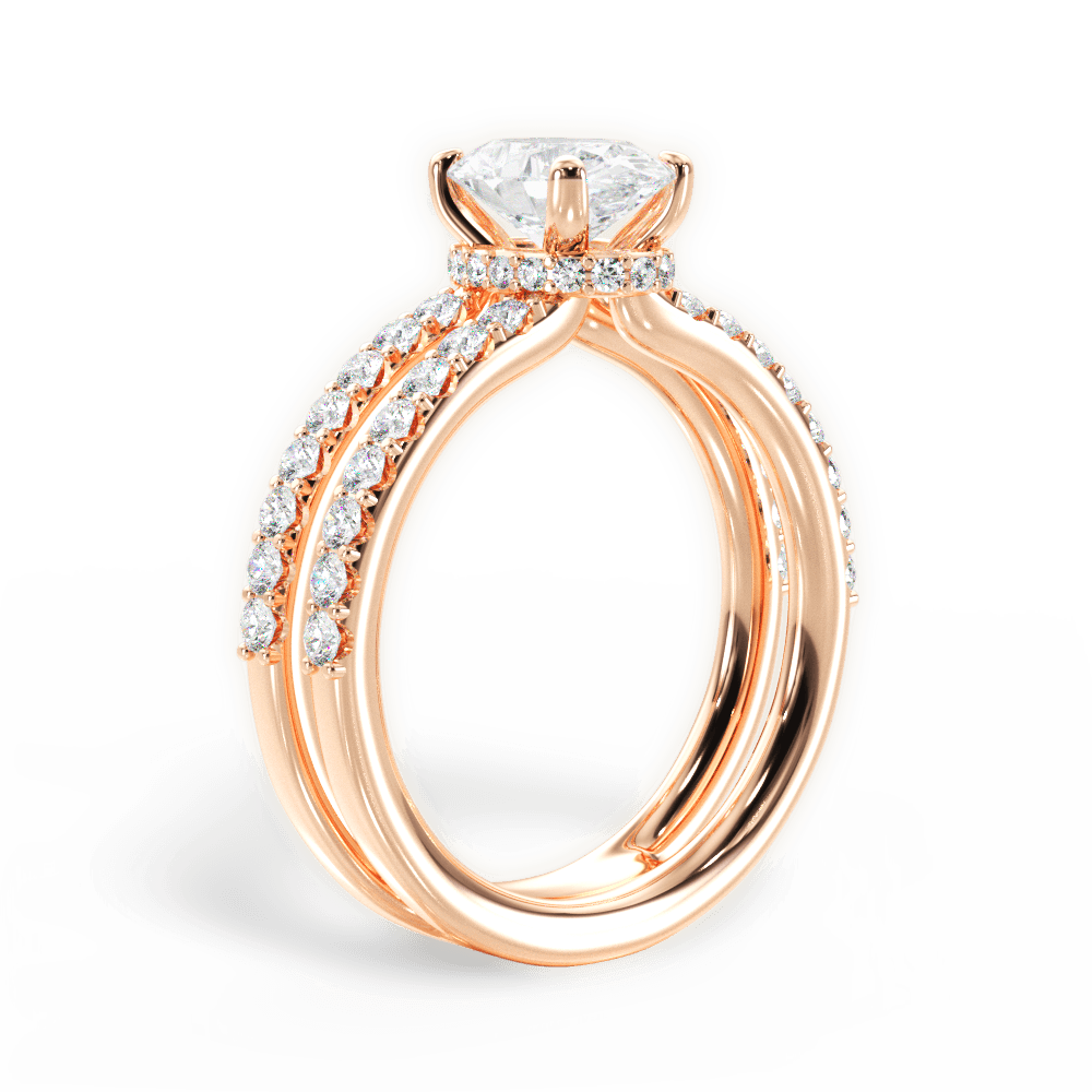 14kt Rose Gold/18kt Rose Gold/oval/front