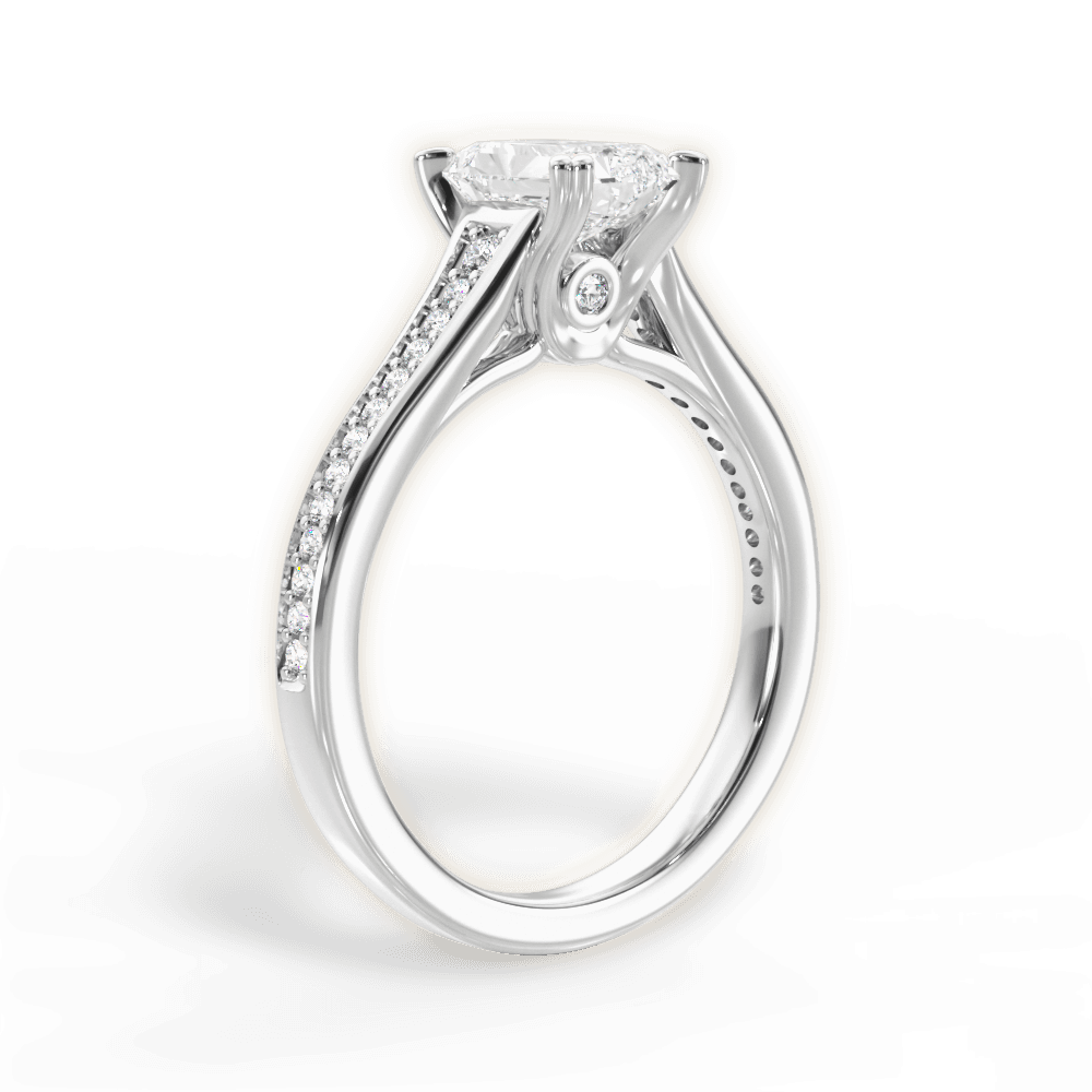 14kt White Gold/18kt White Gold/Platinum/radiant/front