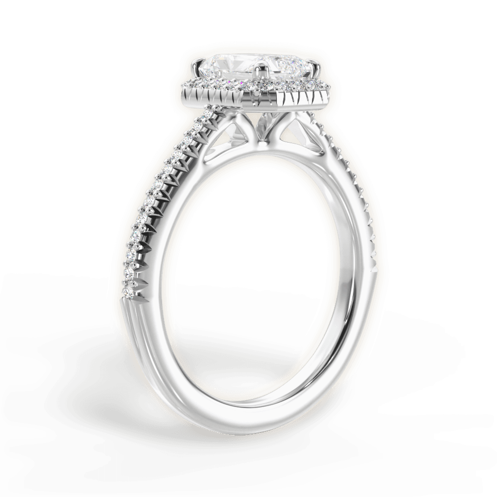 14kt White Gold/18kt White Gold/Platinum/radiant/front