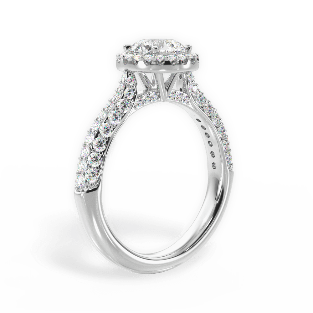 14kt White Gold/18kt White Gold/Platinum/round/front