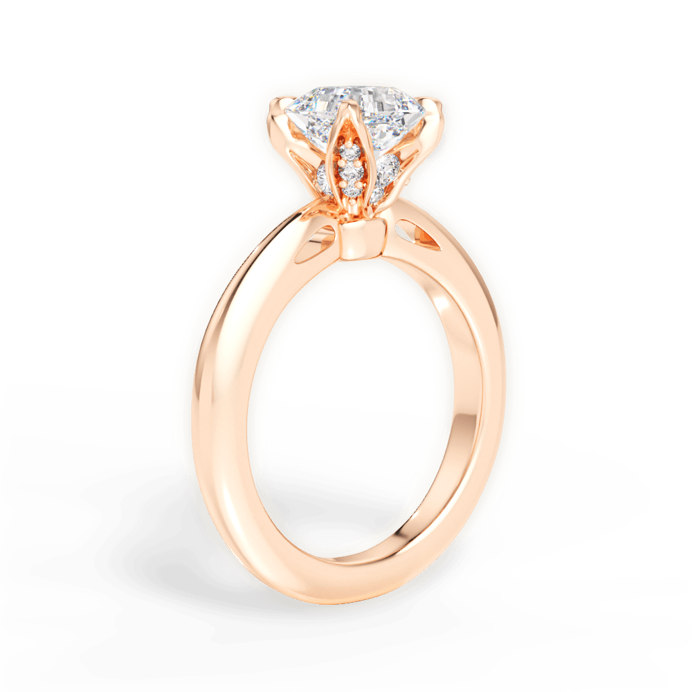 14kt Rose Gold/18kt Rose Gold/asscher/front