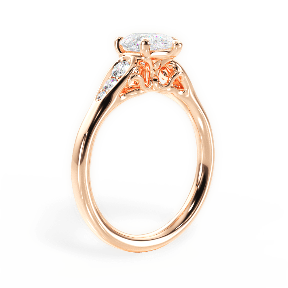 14kt Rose Gold/18kt Rose Gold/pear/front