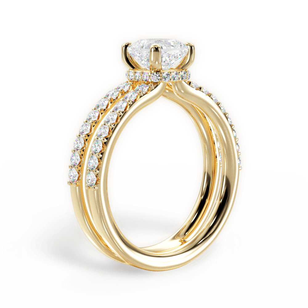 14kt Yellow Gold/18kt Yellow Gold/cushion/front