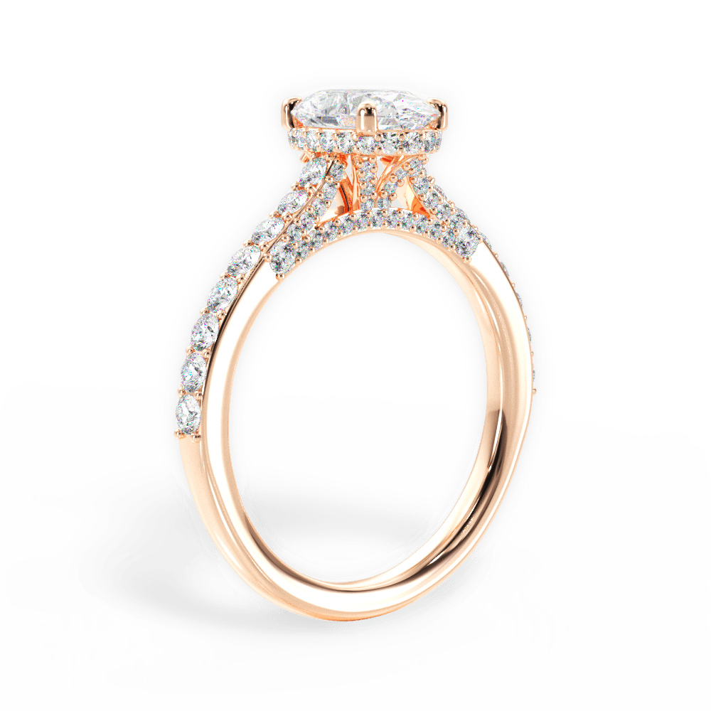 14kt Rose Gold/18kt Rose Gold/oval/front