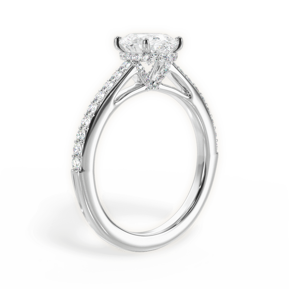 14kt White Gold/18kt White Gold/Platinum/oval/front