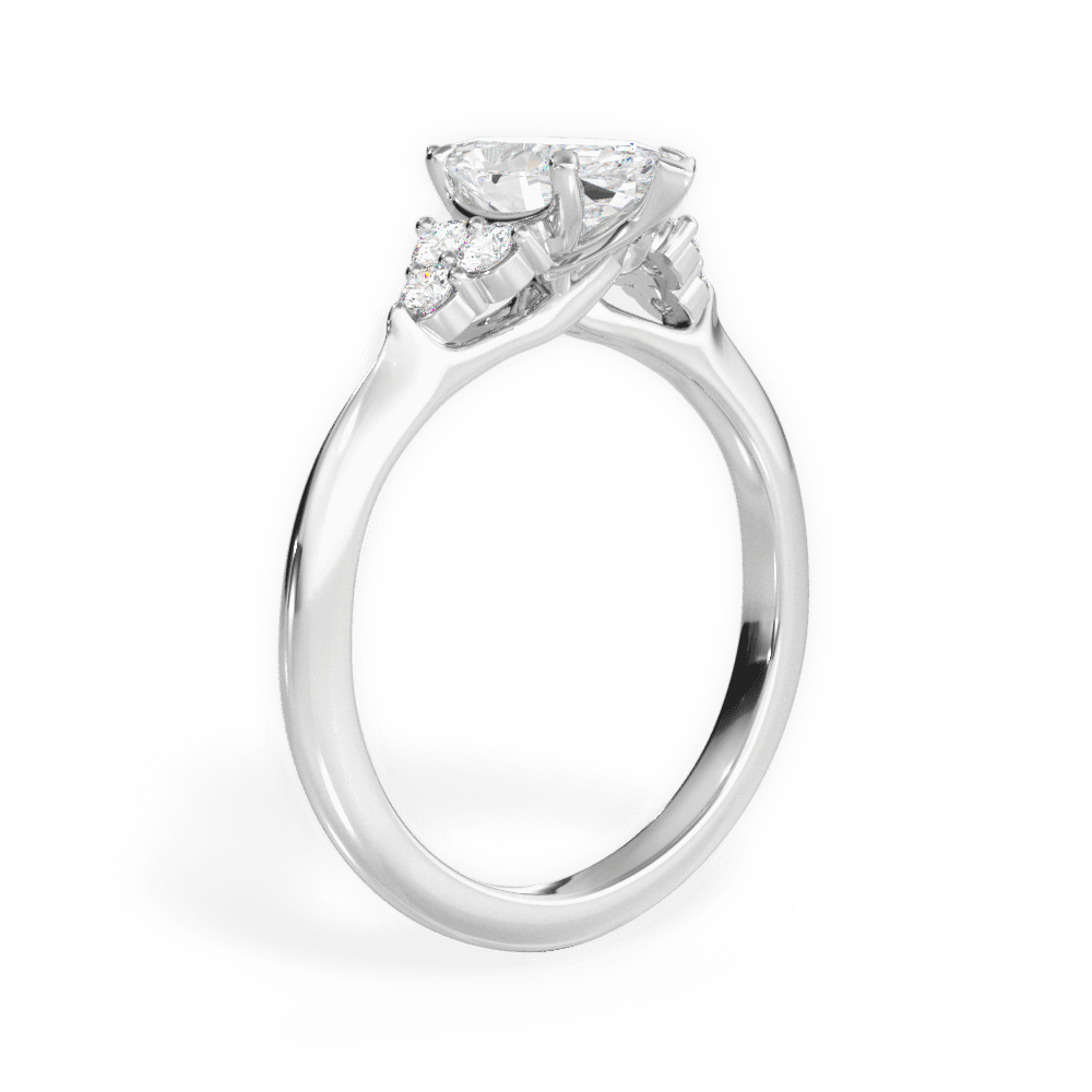 14kt White Gold/18kt White Gold/Platinum/marquise/front