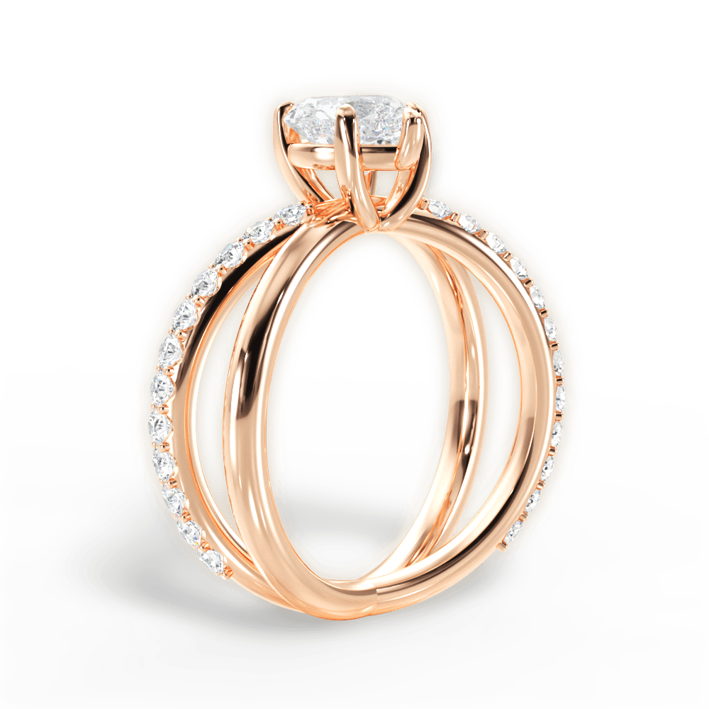 14kt Rose Gold/18kt Rose Gold/heart/front