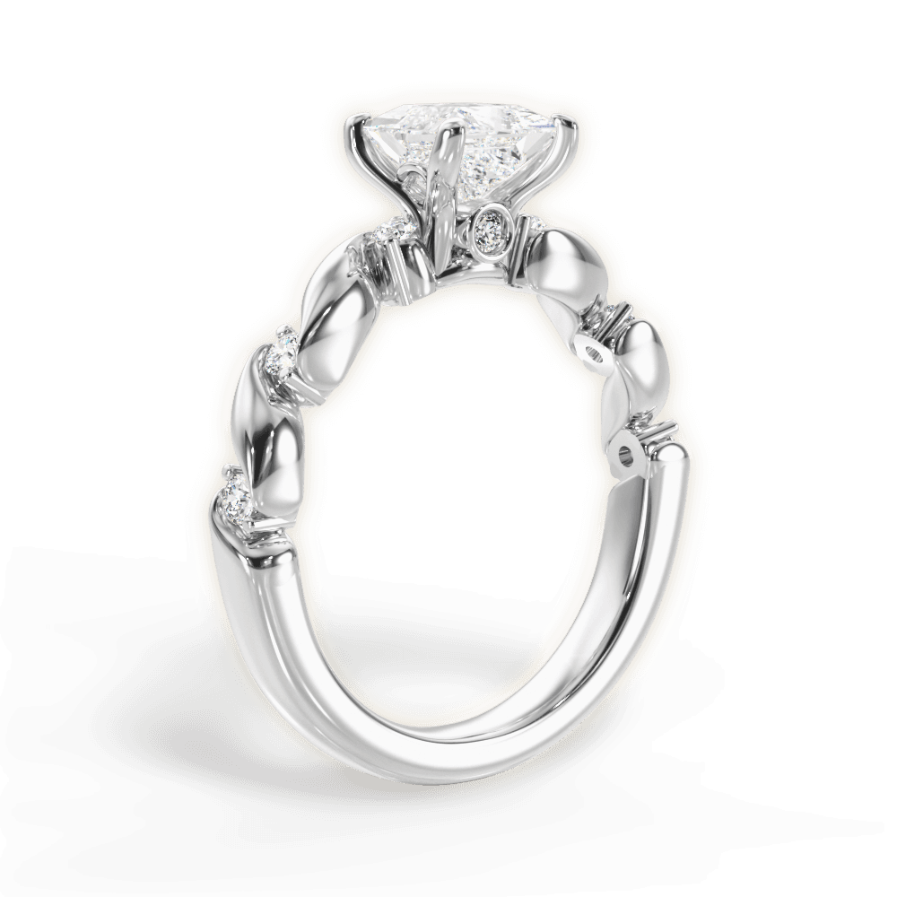 14kt White Gold/18kt White Gold/Platinum/princess/front