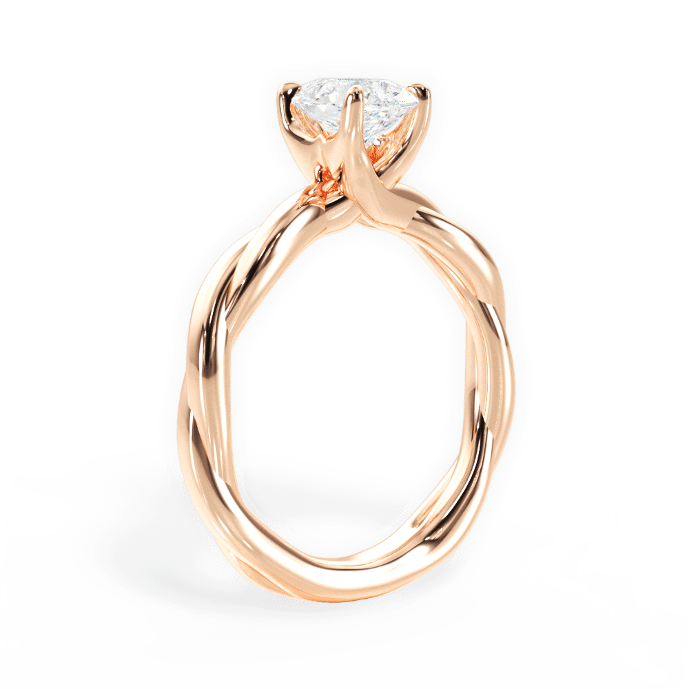 14kt Rose Gold/18kt Rose Gold/pear/front