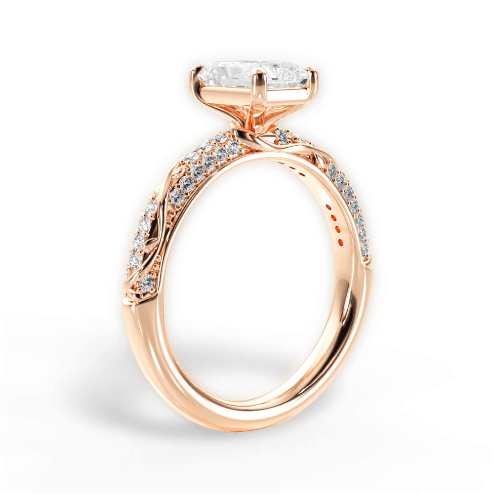 14kt Rose Gold/18kt Rose Gold/radiant/front
