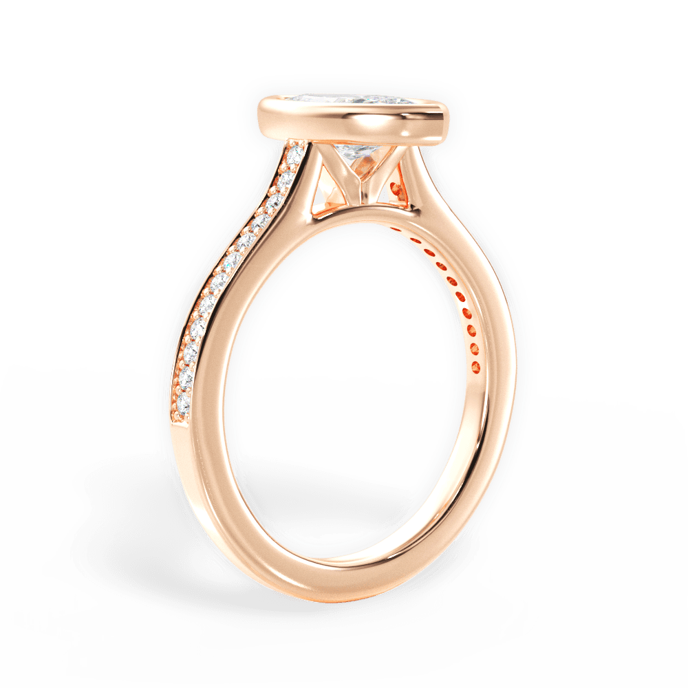 14kt Rose Gold/18kt Rose Gold/marquise/front