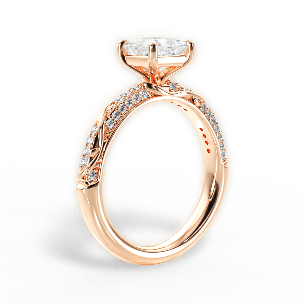 14kt Rose Gold/18kt Rose Gold/princess/front