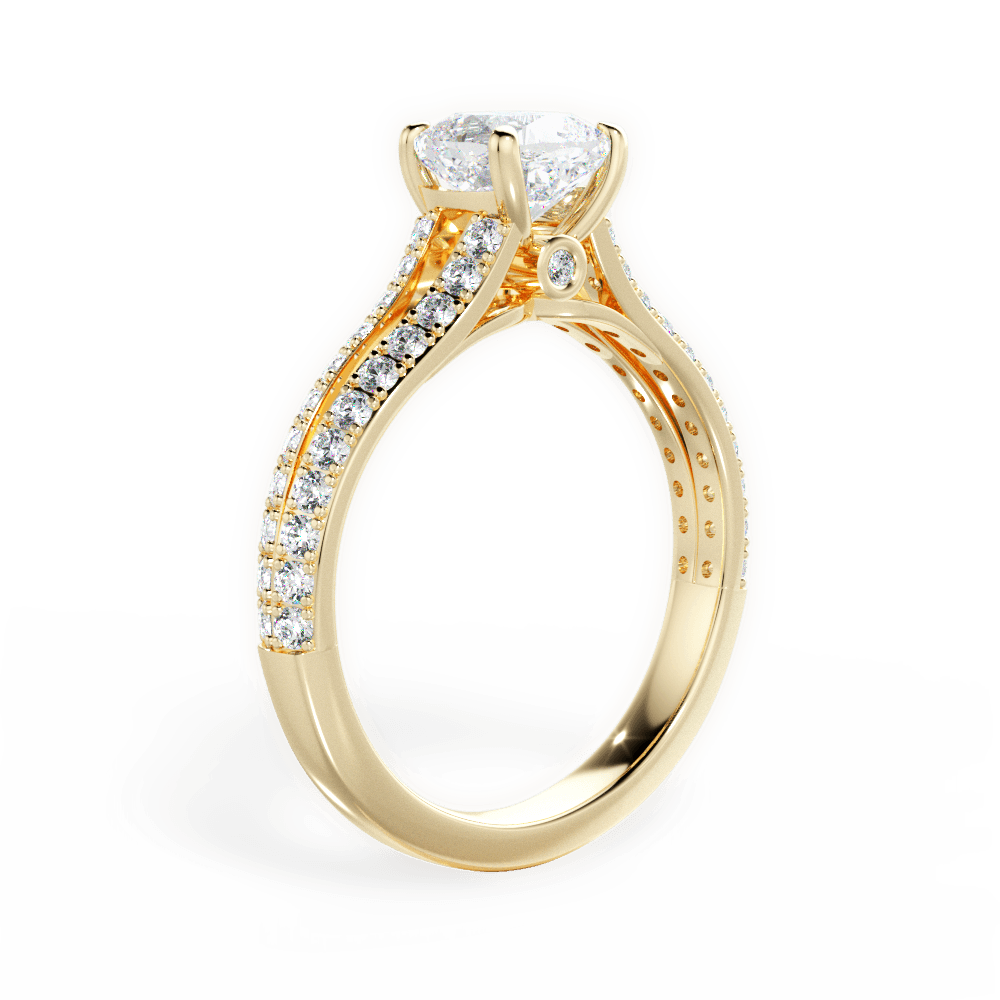 14kt Yellow Gold/18kt Yellow Gold/cushion/front