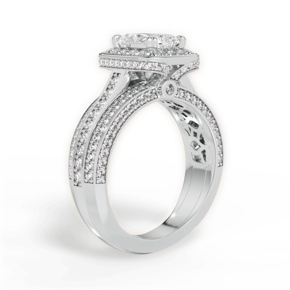 14kt White Gold/18kt White Gold/Platinum/radiant/front